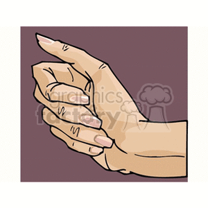 Illustration of a hand in a gestural position with a purple background.