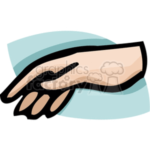 Illustration of a human hand with fingers extended.