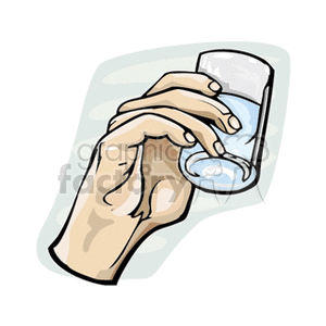 Hand Holding a Glass of Water