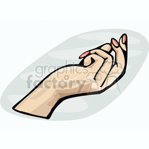 A clipart image of a stylized hand with painted nails, positioned gracefully.