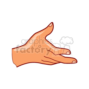 A clipart image of an open hand with fingers extended, palm facing up.