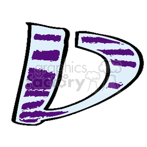 purple and blue letter D
