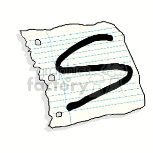 The black letter S written on notebook paper