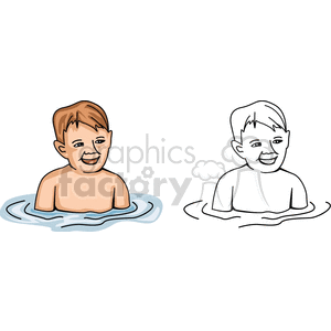 Little boys swimming