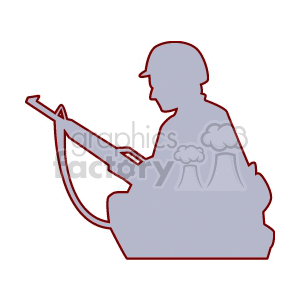 Soldier Silhouette Holding Gun