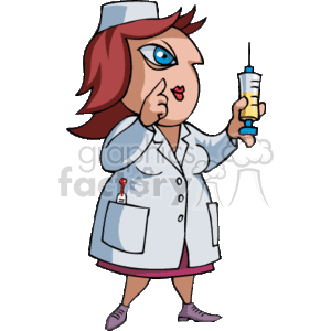 nurse holding a needle