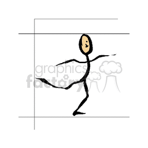 A stick figure image depicting a dancing person in motion.