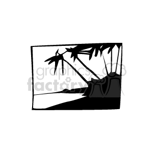 tropical island in black and white
