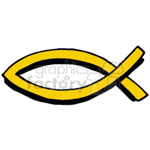 Yellow Christian Fish Symbol