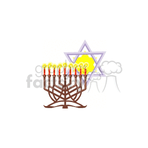 Menorah and Star of David