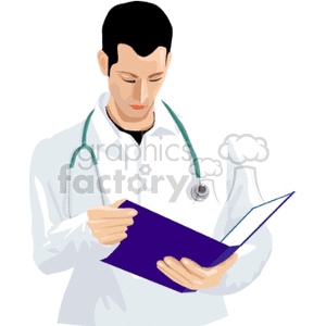 doctor reviewing his chart