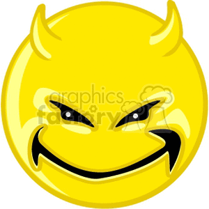 evil smilie face with horns