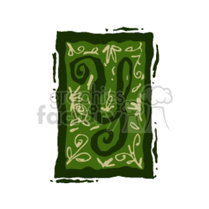 Green Flamed Letter Y