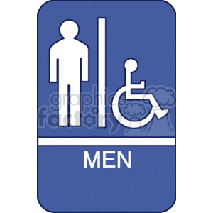 Blue male restroom sign