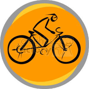 Stylized Cyclist on Bicycle