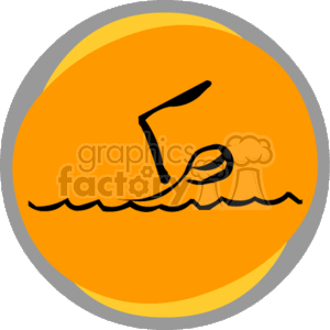 The clipart image depicts a simplified representation of a swimmer in the water. You can see a person's arm extended above the water mid-stroke, with the swimmer's head positioned at the water surface, possibly in the middle of the freestyle or front crawl stroke.