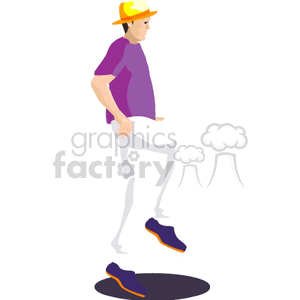 Person in Purple Shirt and Yellow Hat