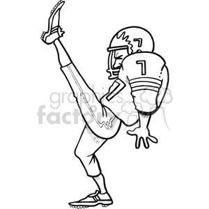 American Football Player Kicking