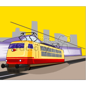 Electric Train in City - Urban Rail Transportation