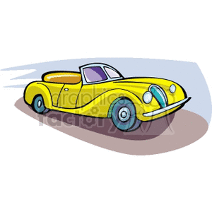   Yellow convertible car 