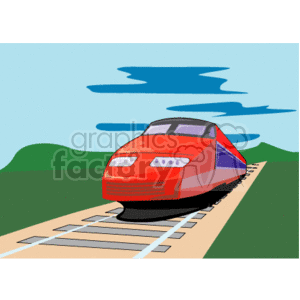 Speeding Train on Tracks