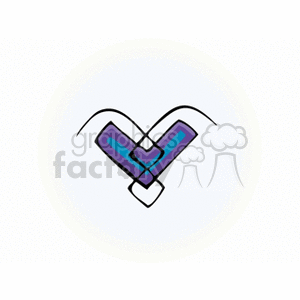 Clipart image featuring a stylized interpretation of the aries zodiac sign, characterized by geometric shapes and a color scheme of blue and purple.