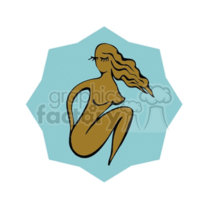 Clipart image depicting a stylized illustration of a female figure, representing the Virgo star sign as part of the zodiac and horoscope symbols.