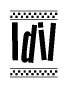 The image contains the text Idil in a bold, stylized font, with a checkered flag pattern bordering the top and bottom of the text.
