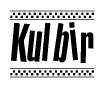 The clipart image displays the text Kulbir in a bold, stylized font. It is enclosed in a rectangular border with a checkerboard pattern running below and above the text, similar to a finish line in racing. 