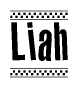 Liah Bold Text with Racing Checkerboard Pattern Border