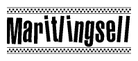 The clipart image displays the text Maritlingsell in a bold, stylized font. It is enclosed in a rectangular border with a checkerboard pattern running below and above the text, similar to a finish line in racing. 
