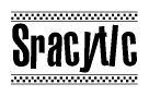 The clipart image displays the text Sracytlc in a bold, stylized font. It is enclosed in a rectangular border with a checkerboard pattern running below and above the text, similar to a finish line in racing. 