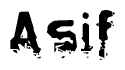 The image contains the word Asif in a stylized font with a static looking effect at the bottom of the words