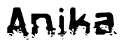 The image contains the word Anika in a stylized font with a static looking effect at the bottom of the words