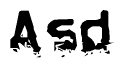 The image contains the word Asd in a stylized font with a static looking effect at the bottom of the words