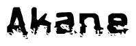 The image contains the word Akane in a stylized font with a static looking effect at the bottom of the words