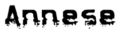 The image contains the word Annese in a stylized font with a static looking effect at the bottom of the words