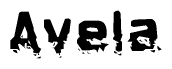 The image contains the word Avela in a stylized font with a static looking effect at the bottom of the words