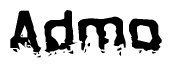 The image contains the word Admo in a stylized font with a static looking effect at the bottom of the words