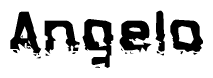 The image contains the word Angelo in a stylized font with a static looking effect at the bottom of the words