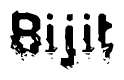 The image contains the word Bijit in a stylized font with a static looking effect at the bottom of the words