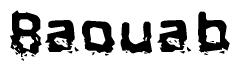 The image contains the word Baouab in a stylized font with a static looking effect at the bottom of the words