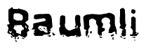 The image contains the word Baumli in a stylized font with a static looking effect at the bottom of the words