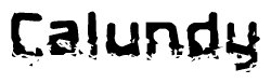   The image contains the word Calundy in a stylized font with a static looking effect at the bottom of the words 