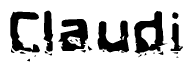 The image contains the word Claudi in a stylized font with a static looking effect at the bottom of the words