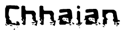 The image contains the word Chhaian in a stylized font with a static looking effect at the bottom of the words