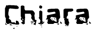 The image contains the word Chiara in a stylized font with a static looking effect at the bottom of the words