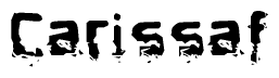 The image contains the word Carissaf in a stylized font with a static looking effect at the bottom of the words