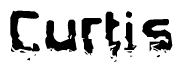 The image contains the word Curtis in a stylized font with a static looking effect at the bottom of the words