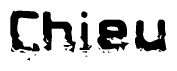 The image contains the word Chieu in a stylized font with a static looking effect at the bottom of the words